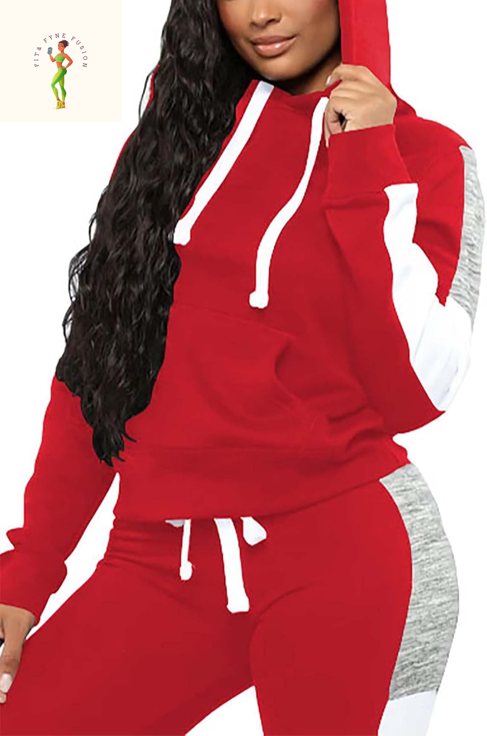 Fooullaide Sweatsuits for Women Set 2 Piece Outfit Long Sleeve Hoodies Jogging Suits Sweatpants Lounge Tracksuit with Pocket