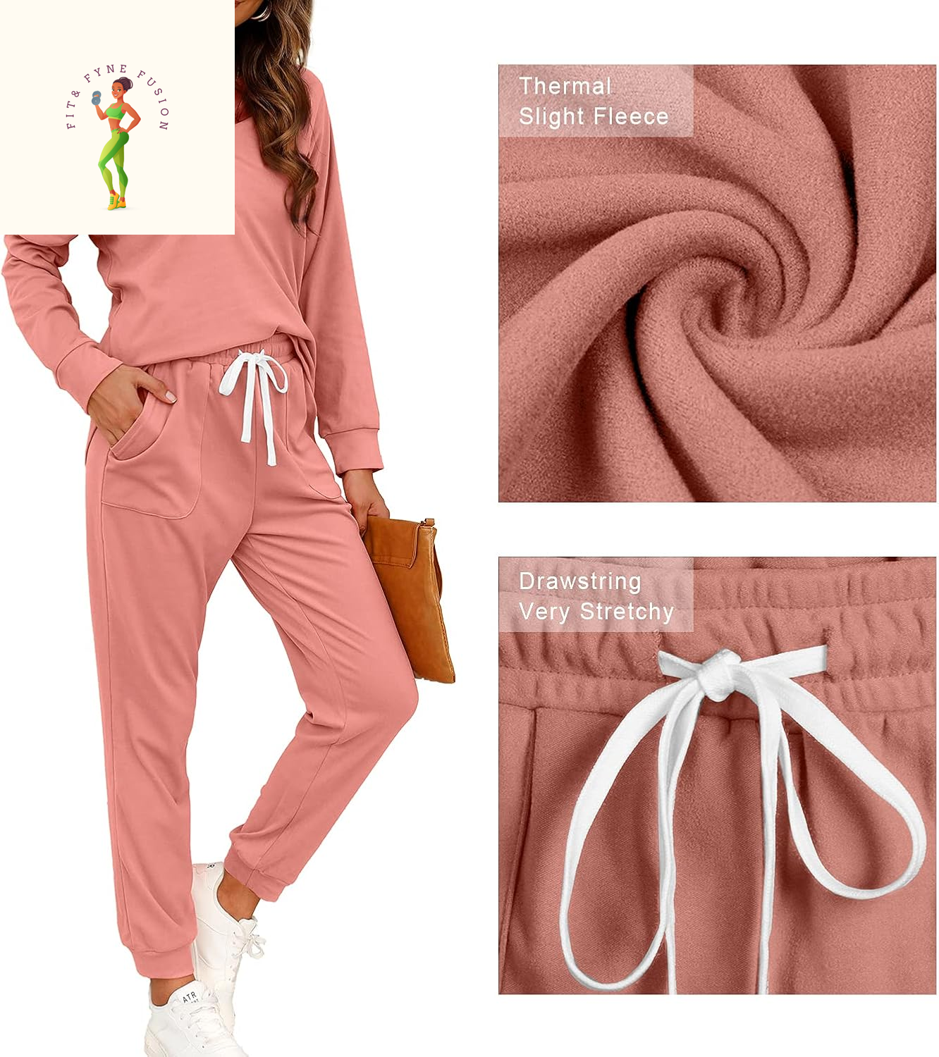 WIHOLL Two Piece Outfits for Women Lounge Sets Button down Sweatshirt Sweatpants Sweatsuits Set with Pockets