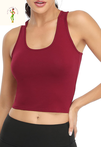 Sports Crop Tank Tops for Women Cropped Workout Tops Racerback Running Yoga Tanks Cotton Sleeveless Gym Shirts 3 Pack
