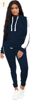 TOPSRANI Womens Two Piece Outfits Casual Sweatsuits Solid Tracksuit Jogging Sweat Suits Matching Jogger Hoodie Pants Set