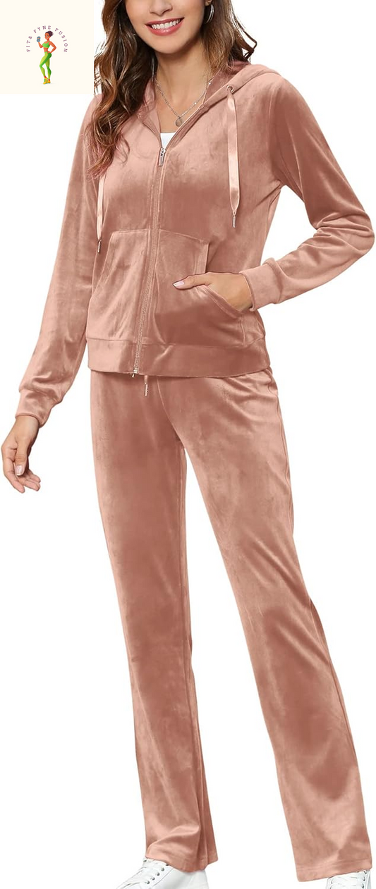 Messbebe Womens Sports Outfits Set 2 Piece Tracksuits for Women Workout Sweatsuits Long Sleeve Hoodie Sweatshirt Pants