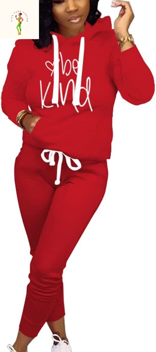 Mrskoala Two Piece Outfits for Women Workout Sweatsuits Matching Tracksuit Lounge Set