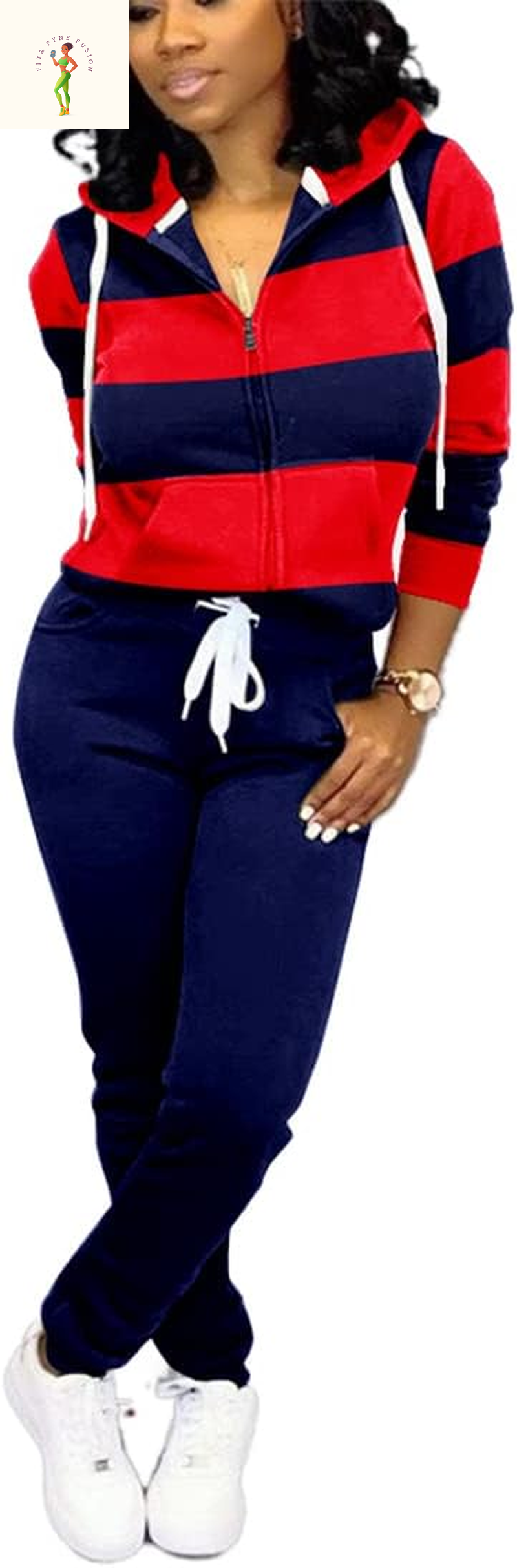 TOPSRANI Womens Two Piece Outfits Casual Sweatsuits Solid Tracksuit Jogging Sweat Suits Matching Jogger Hoodie Pants Set