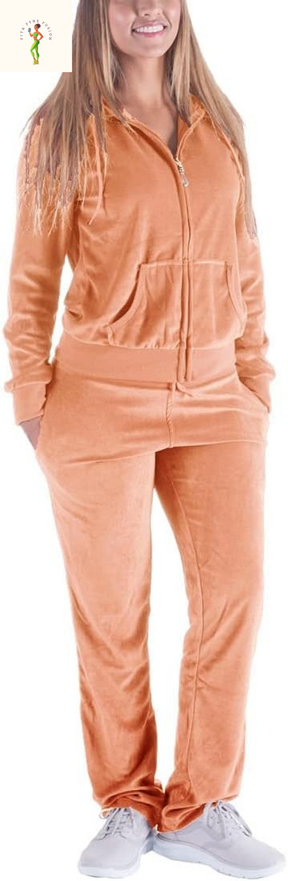 Gary Com 2 PCS Outfits Women'S Fleece Sherpa Lined Sweatsuits Long Sleeve Hoodie and Sweat Pants Winter Warm Tracksuit Set