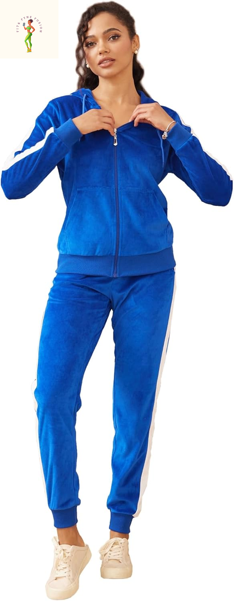 Gary Com 2 PCS Outfits Women'S Fleece Sherpa Lined Sweatsuits Long Sleeve Hoodie and Sweat Pants Winter Warm Tracksuit Set