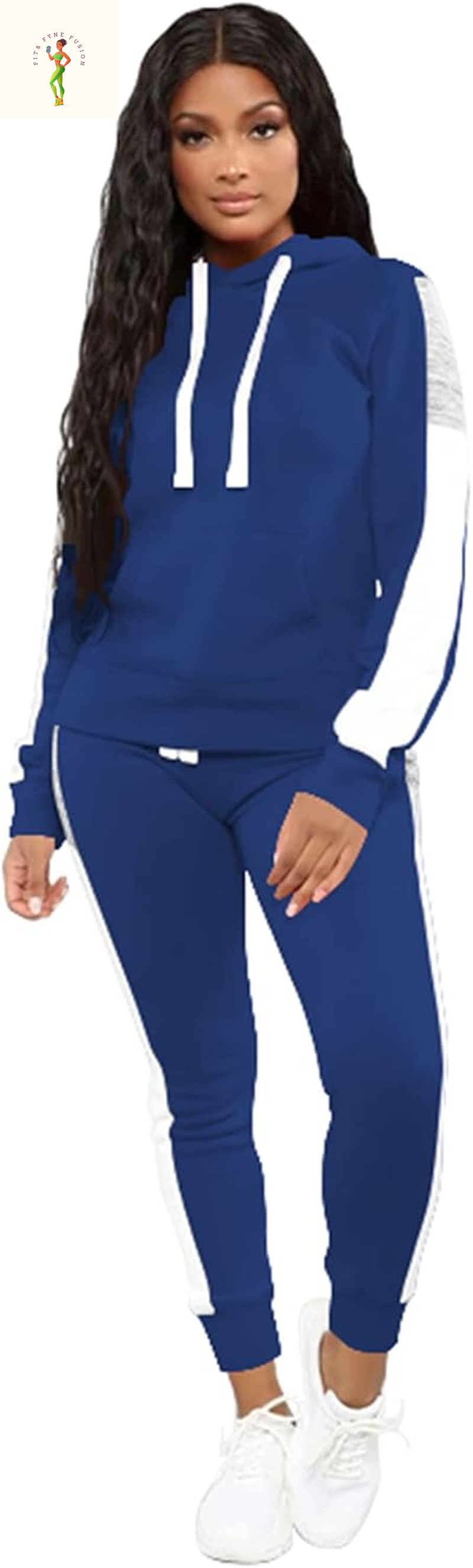 TOPSRANI Womens Two Piece Outfits Casual Sweatsuits Solid Tracksuit Jogging Sweat Suits Matching Jogger Hoodie Pants Set