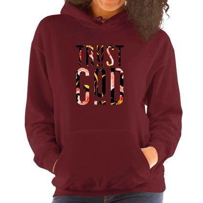 Womens Hoodie - Trust God Floral Print