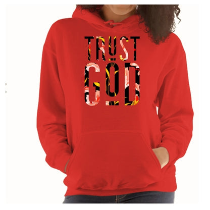 Womens Hoodie - Trust God Floral Print