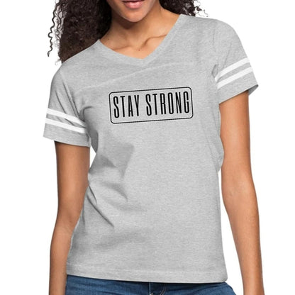 Womens Vintage Sport Graphic T-shirt - Stay Strong Print