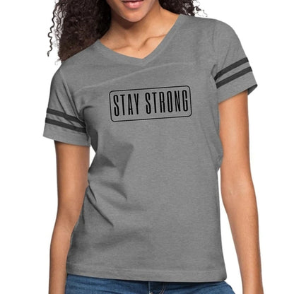 Womens Vintage Sport Graphic T-shirt - Stay Strong Print